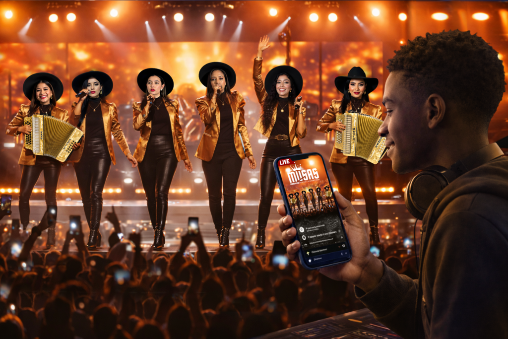 Las Musas del Vallenato Nueva Generación en concierto, conectando tradición vallenata femenina con audiencias jóvenes a través de plataformas digitales y escenarios contemporáneos.