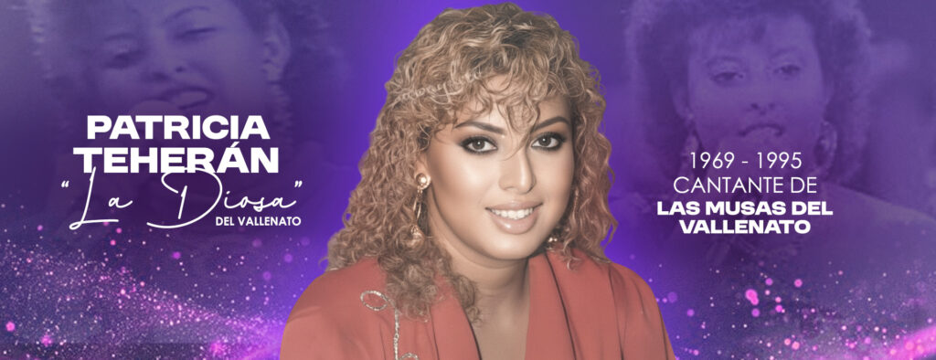 Patricia Teherán cantante de Las Musas del Vallenato en los años noventa
